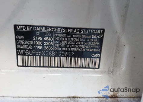 2008 Mercedes-Benz E 350 from USA, damaged, VIN WDBUF56X28B190612
